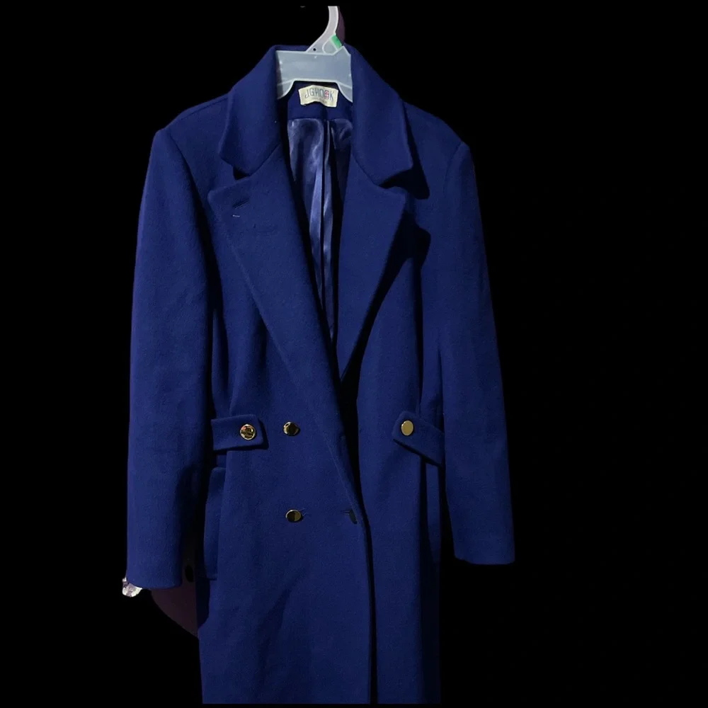 Cobalt blue wool coat